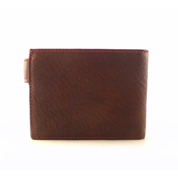 Cartera hombre de piel con monedero y correa de cierre - Imagen 2