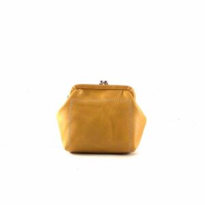 Monedero piel mujer de boquilla camel