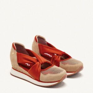 Zapatillas abiertas GIOSEPPO cuña rafia Darlington rojo