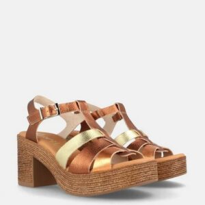 Sandalias mujer MARILA SHOES de piel con tacón alto Banjul terracota
