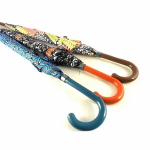 Paraguas largo mujer Bisetti color marrón, azul y naranja