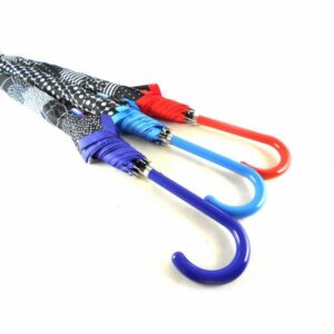 Paraguas largo mujer Bisetti color rojo, azul y azul marino