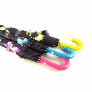 Paraguas largo para mujer Bisetti color rosa, azul y amarillo