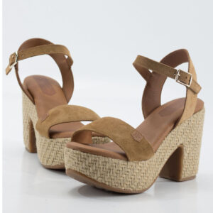 Cuña tacón POPA Natadola serraje cuero