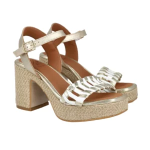 Sandalias de tacón Popa modelo digue calado blanco