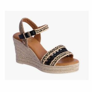 Sandalias de cuña AMICHI Clara de fibras naturales tipo croché