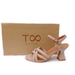 Sandalias piel de tiras de tacón Too by Virus color piedra