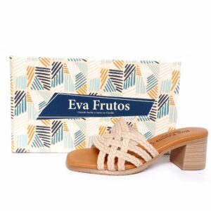Sandalias tacón tipo zueco EVA FRUTOS dune trenzado