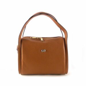 Bolso de mano dos asas en PIEL auténtica color cuero