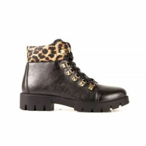 Botines para mujer BREAK&WALK negro con leopardo print