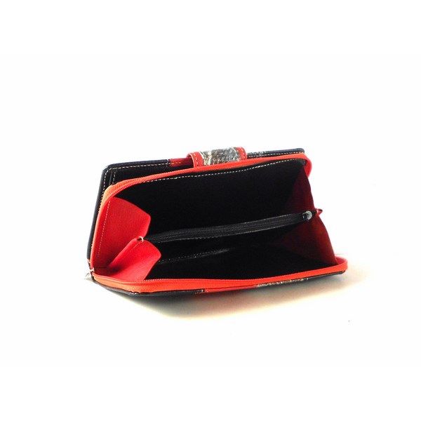 Billetera para mujer grande en piel Nilo serpiente print con monedero de cremallera - Imagen 2