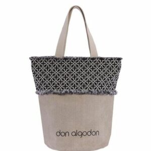 Bolso tipo shopper DON ALGODON rafia combinado