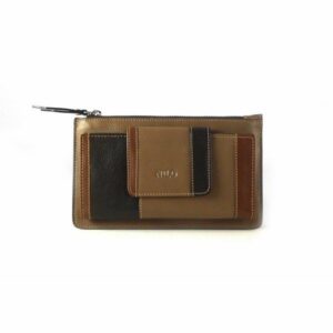 Monedero de cremallera con tarjetero mujer en piel de calidad Nilo